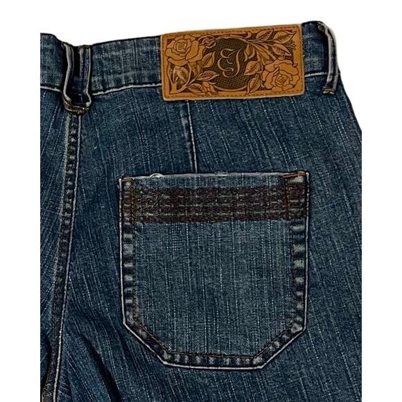Earl Jean Women's Denim Shorts Size 6 Blue Denim Low Rise Cuff Pockets Stretch - Picture 5 of 9